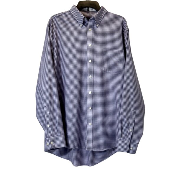 Merona Other - Men’s Purple | White Plaid Dress Shirt Size Xl